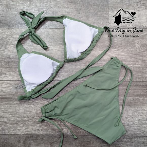 Charmleaks Adjustable Triangle Tie Back Tie Side Bikini Swimsuit Size S - Picture 3 of 3